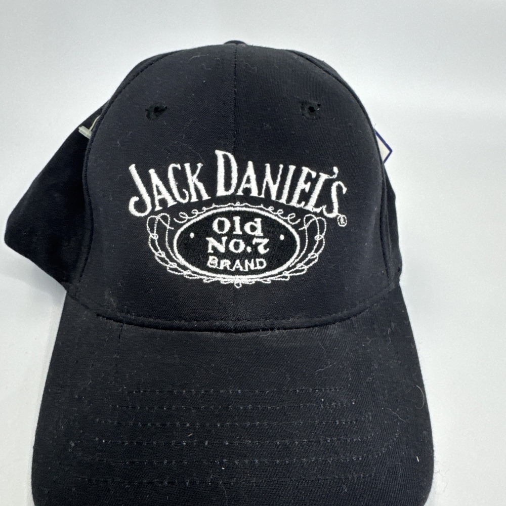 Jack Daniels Old Number 7 Nu- Fit Cap Hat Black S/M Embroidered Liquor